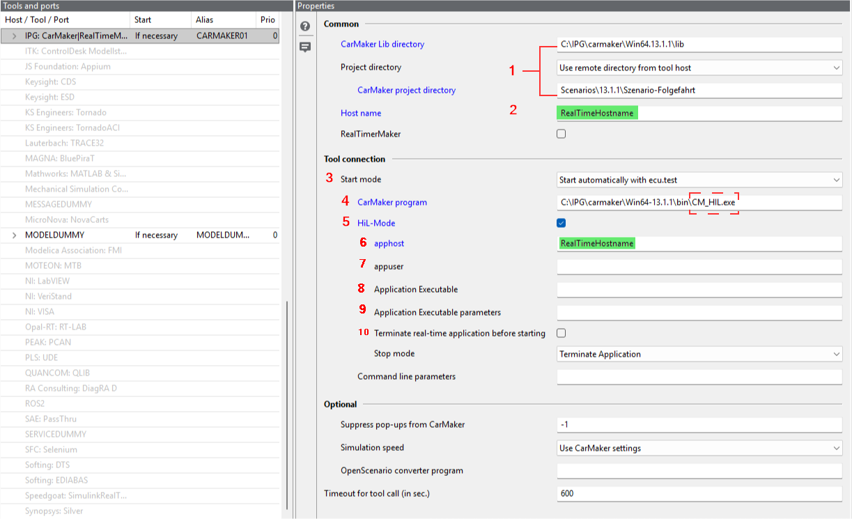 Carmaker IPG: CarMaker|RealTimeMaker - ecu.test 2026.2 Help
