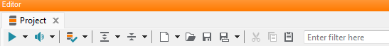 Main toolbar in the project editor