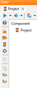 Project element toolbar in the project editor